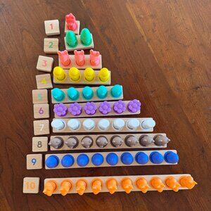 Lovevery Math Bars, Number Tiles & Number sense nature counters